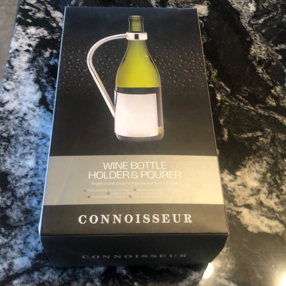 Stainless Steel Wine Bottle Holder & Pourer by Connoisseur